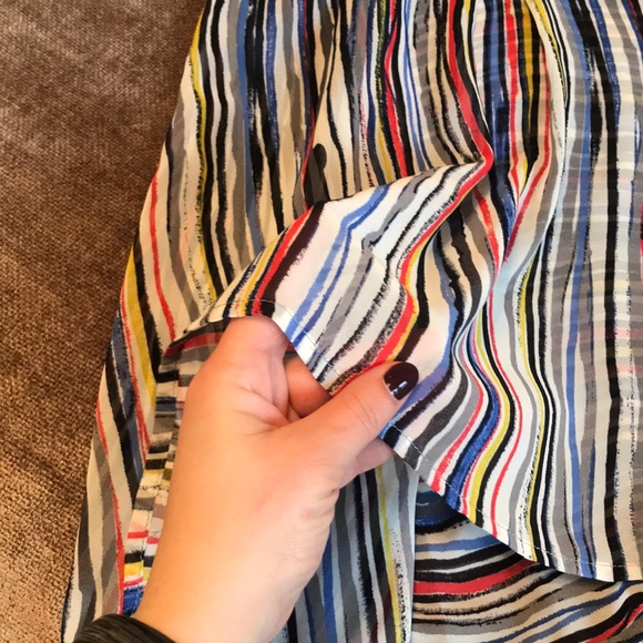 Multi Colored Striped Sheer Flowy Tank Top - Picture 4 of 5